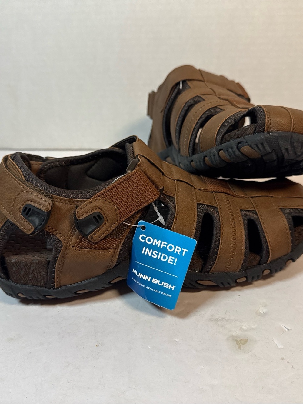 Nunn Bush Men’s Sandals Size 7  Tan Rio Bravo Fisherman’s Shoe Straps Leather